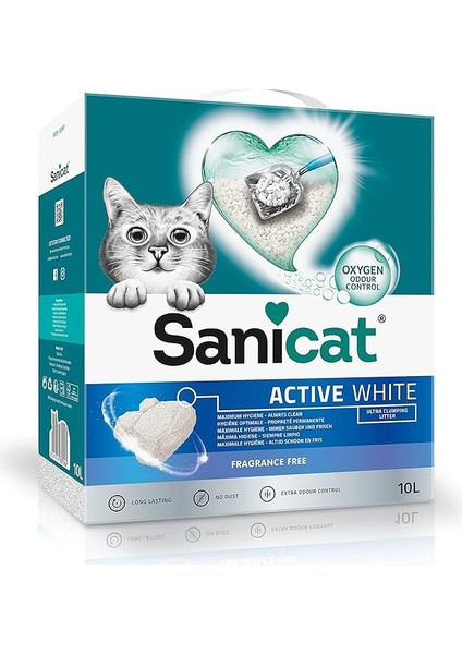 Active White Topaklanan Kedi Kumu (Kokusuz) 10L