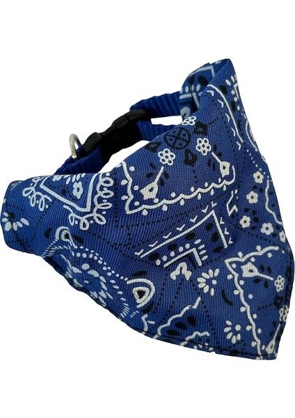 Ertemı Üçgen Fularlı Kedi ve Küçük Köpek Tasması 21 ve 35 cm Arası Ayarlanabilir Mavi