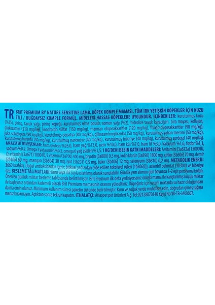 Brit Premium By Nature Kuru Köpek Maması, Yetişkin, Kuzu ve Pirinç, Hassas , 15 kg fırsatları