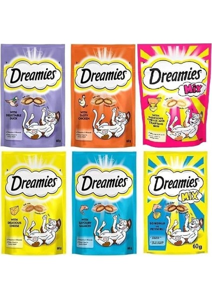 Dreamies Kedi Ödül Maması Karışık Paket 6X60GR