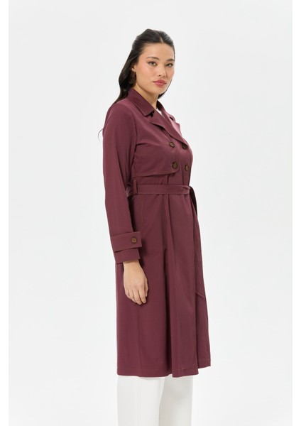 Dikiş Detaylı Trenc Bordo