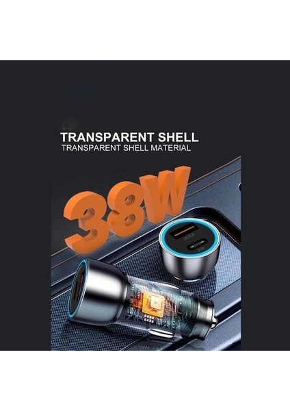 38W Type-C USB Araç Çakmak Şarjı Pd USB Universal Araç Şarj Cihazı