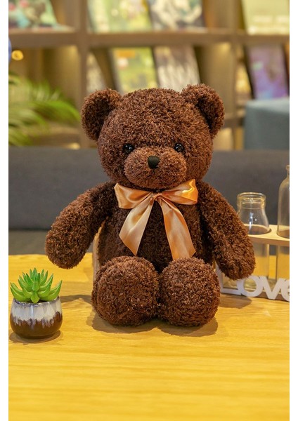 30 cm Koyu Kahverengi Hediye Peluş Oyuncak Ayıcık Ayi-01