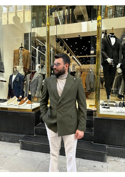 Modern Kesim Kuşak Detaylı Tokalı Erkek Ceket modelleri
