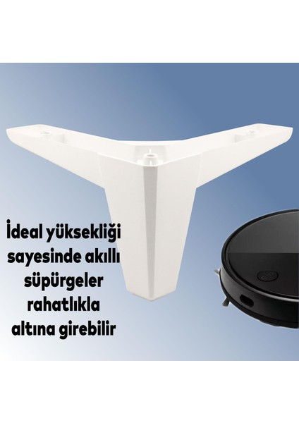 Mobilya Kanepe Sehpa Tv Ünitesi Koltuk Ayağı 10 cm Beyaz Baza Ayak 4 Adet