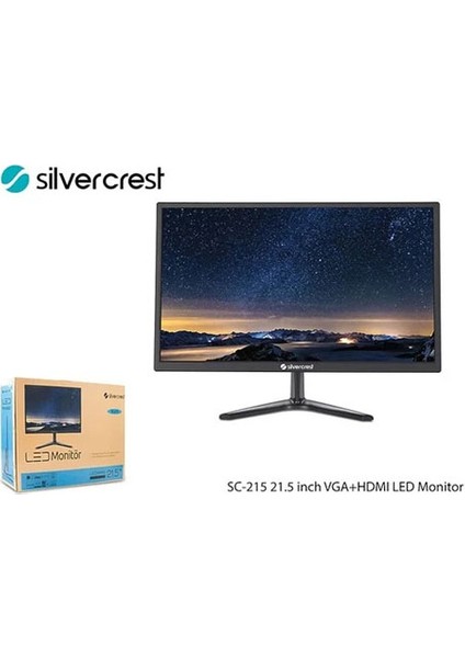 Silver Crest 21.5 SC-215 Wide Screen 1 Ms 60 Hz Vga+Hdmı LED Monitör Hc