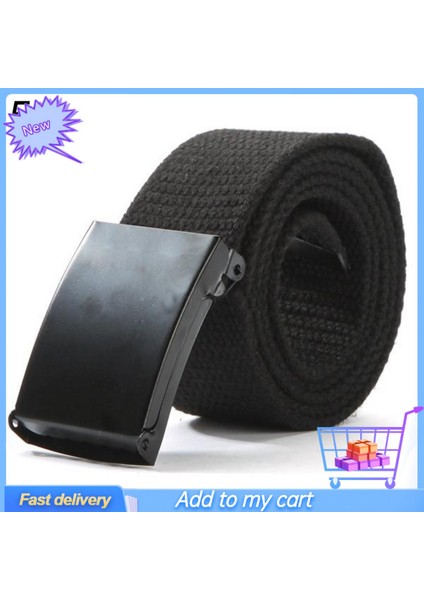 Moda Unisex Rahat Düz Renk Düz Dokuma Kanvas Bel Kemeri Kemer (Yurt Dışından)