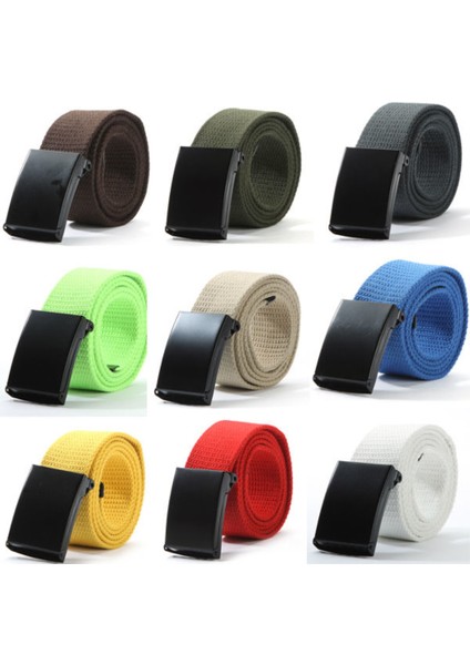 Moda Unisex Rahat Düz Renk Düz Dokuma Kanvas Bel Kemeri Kemer (Yurt Dışından) fiyatları