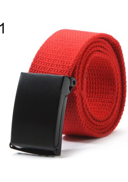 Moda Unisex Rahat Düz Renk Düz Dokuma Kanvas Bel Kemeri Kemer (Yurt Dışından) indirimleri