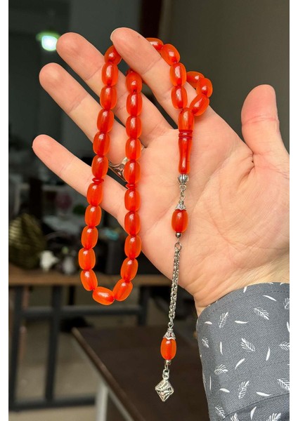 Orta Boy Güzel Çekimli Zar Renk Toz Kehribar Tesbih fiyatları