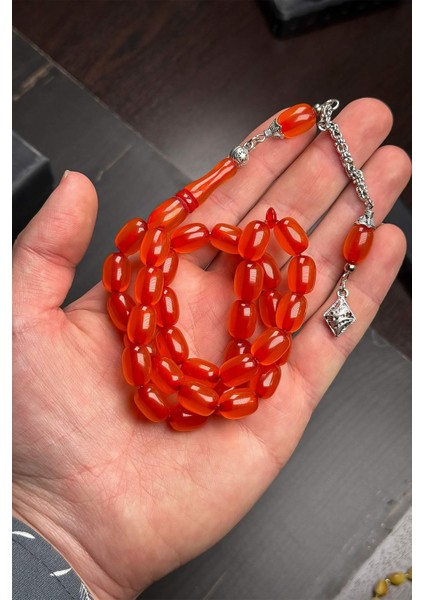 Orta Boy Güzel Çekimli Zar Renk Toz Kehribar Tesbih modelleri