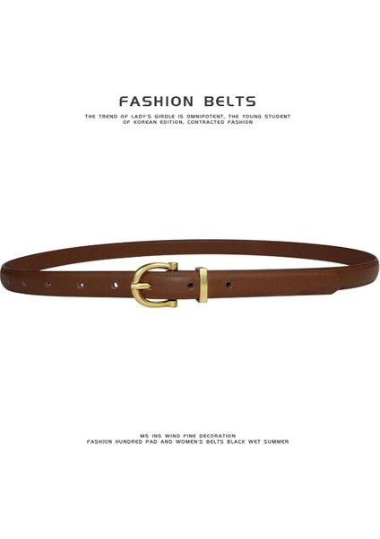 Kore Moda Basit Ince Kemerler Bayanlar Deri Kemer Alaşım Pin Toka Retro Kot Kemer Tasarımcısı Kuşak Kadınlar Yüksek Kalite (Yurt Dışından)