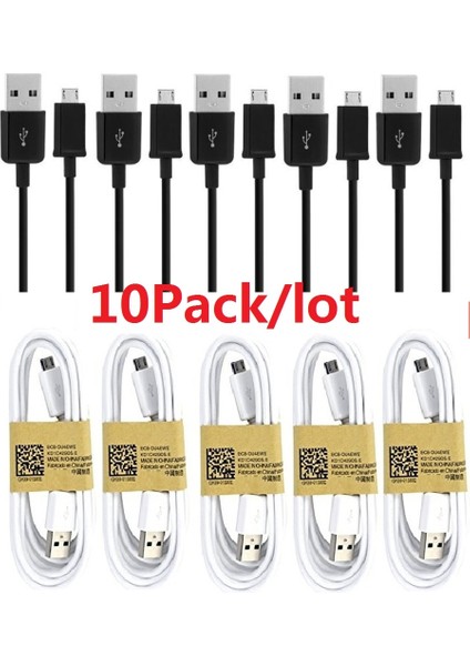 10 Adet/grup 3ft Beyaz Siyah Mikro 5pin V8 USB Kablo Kordonu Hattı Samsung S4 S5 S6 S7 Kenar J2 J3 J5 J7 Htc Lg Telefon Şarj Aleti Kablosu (Yurt Dışından)