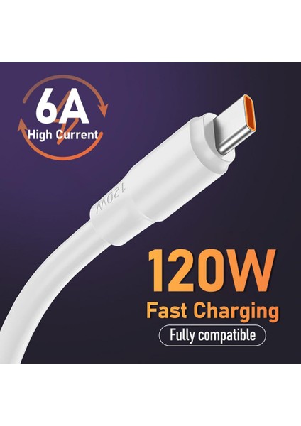 120 W 6A Hızlı Şarj USB Tip C Kablo Samsung Xıaomı Huaweı Oppo Telefon Süper Hızlı Şarj Cihazı Tarihi Mikro USB Kablo Tel Kordon (Yurt Dışından)
