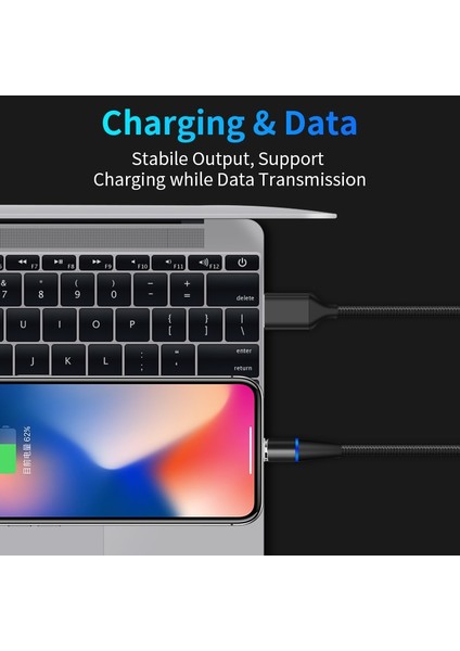 Manyetik Kablo 3A Hızlı Şarj Mikro USB C Tipi Kablo iPhone Xiaomi Redmi A2 Not 8 5 Manyetik Şarj Cihazı Telefon Veri USB Kablosu (Yurt Dışından)