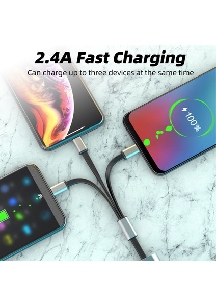 Metal 3in1 Hızlı Şarj USB Kablosu iPhone Samsung Huawei Için Gizli Çok Geri Çekilebilir Mikro USB C Şarj Aleti Kablosu Yaratıcı Hediyeler (Yurt Dışından) fiyatları