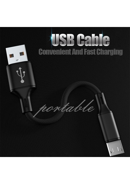 25 cm Kısa Kablo Cep Telefonu Mikro USB C Tipi C Veri Senkronizasyon Kablosu Kablosu iPhone 13 12 Pro Max Xiaomi 11 Huawei P40 Samsung S21 (Yurt Dışından) fırsatları