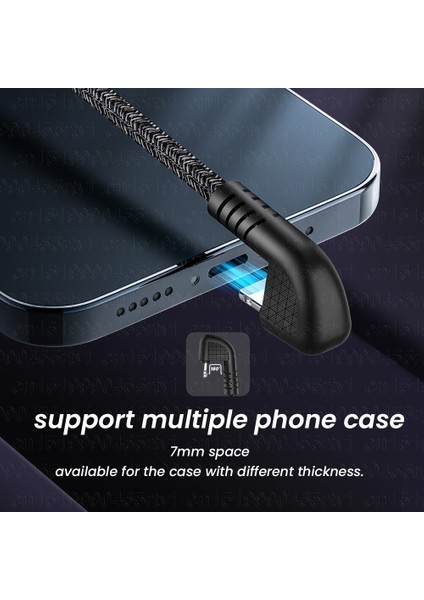 2A U Şeklinde Dirsek Veri Kablosu iPhone 13 12 11 Pro Max 8 7 6 6s Plus Cep Telefonu Şarj Kablosu 1m/2m/3m (Yurt Dışından)