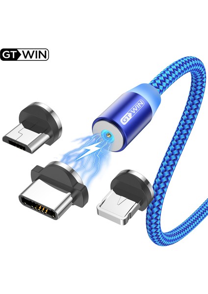 LED Manyetik USB Kablosu Hızlı Şarj Tipi C Kablo Mıknatıs Şarj Cihazı Veri Şarj Mikro USB Kablosu Xiaomi Cep Telefonu Kablo Kordonu (Yurt Dışından)