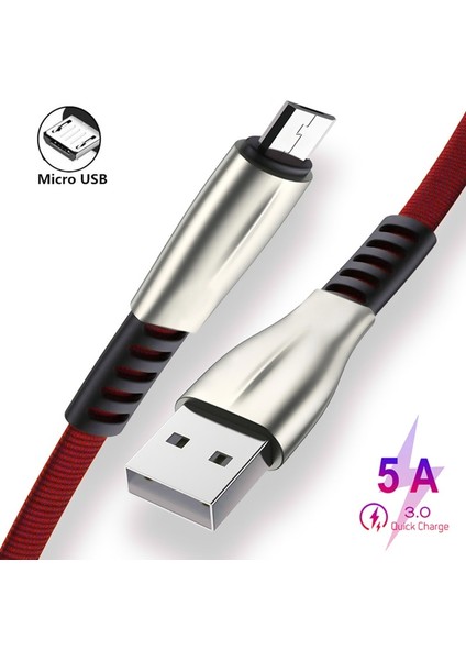 1m Çinko Alaşımı Örgülü Mikro USB Hızlı Şarj Veri Kablosu Için Huawei Y5 Y6 Y7 Y9 2018 Onur 8A 8s 8x 9 Lite Data Sync Telefon Kablosu (Yurt Dışından)