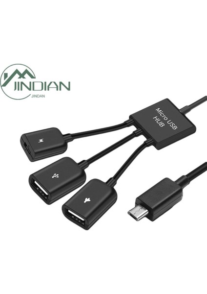 Cep Telefonu Için Taşınabilir 3'ü 1 Arada Mikro USB Otg Veri Kablosu Adaptörü Dönüştürücü Hub (Yurt Dışından)