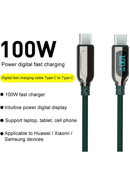 100 W Tip C USB C Kablosu Hızlı Şarj Şarj Kablosu Kablosu Ekran ile Macbook Xiaomi Samsung Tip-C Usbc Kablosu (Yurt Dışından) modelleri