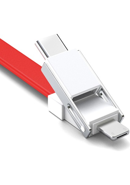 3in1 Manyetik Hızlı Şarj Veri Kablosu Taşınabilir Anahtarlık Telefon Şarj Kablosu Mikro USB Tip-C iPhone Android Için Anahtarlık Charm (Yurt Dışından)