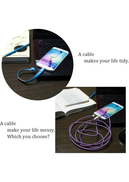 Bilezik USB Kablosu C Tipi Mikro USB C Kablo Tel Veri Şarj Kablosu iPhone 5 5 S 6 6 S 7 Artı x Samsung S6 S7 Xiaomi Huawei (Yurt Dışından) fırsatları