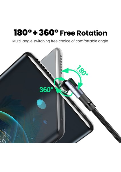 Elough 540 Döndür Manyetik Kablo Hızlı Şarj Mıknatıs Şarj Mikro USB C Tipi C Kablo iPhone Xiaomi Cep Telefonu Için Tel Kablosu (Yurt Dışından)