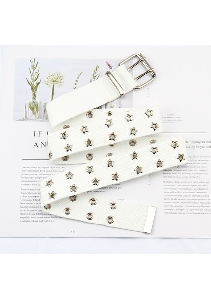 Tasarımcı Harajuku Geniş Kemer Kanvas Web Çift Grommet Delik Tokalı Kemer Kadın Erkek Siyah Beyaz Bel Kemeri Kemerler Kadın Erkek Için (Yurt Dışından) modelleri