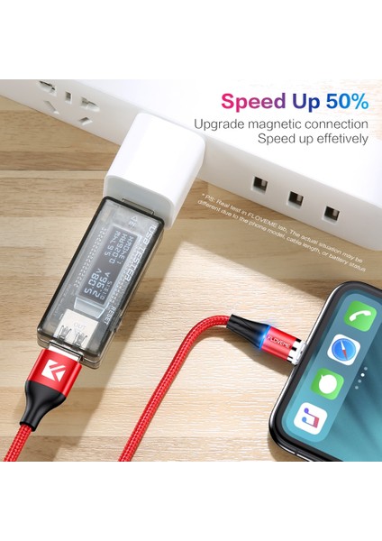 Floveme Manyetik Şarj Cihazı Mikro USB Kablosu iphone USB Tipi C Hızlı Şarj Adaptörü Mıknatıs Şarj Kablosu Samsung Xiaomi Kablosu (Yurt Dışından)