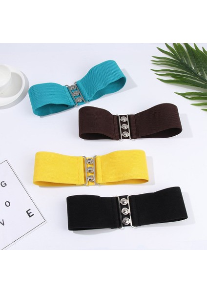 1 Adet Kadın Moda Geniş Elastik Kemer Metal Toka Cinch Kemer Bayanlar Rahat Bel Bandı Streç Elbise Kuşak 66*7.5 cm (Yurt Dışından) modelleri
