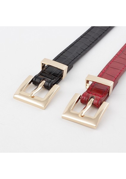 2020 Yeni Tasarımcı Kadın Mor Siyah Kahverengi Beyaz Dar Ince Deri Bel Kemeri Kadın Altın Tokalı Kemerler Kadınlar Için Elbise (Yurt Dışından) modelleri