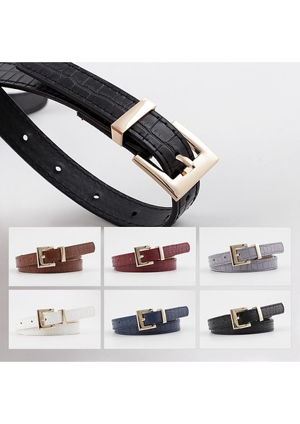 2020 Yeni Tasarımcı Kadın Mor Siyah Kahverengi Beyaz Dar Ince Deri Bel Kemeri Kadın Altın Tokalı Kemerler Kadınlar Için Elbise (Yurt Dışından) fırsatları