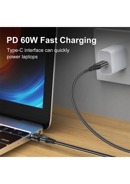 Lovebay 60W Pd Manyetik Kablo iPhone 13 12 Samsung Xiaomi Macbook Huawei Hızlı Şarj Aleti Kablosu USB C Tipi C Mikro Veri Kablosu (Yurt Dışından)