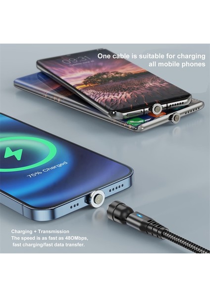 Lovebay 60W Pd Manyetik Kablo iPhone 13 12 Samsung Xiaomi Macbook Huawei Hızlı Şarj Aleti Kablosu USB C Tipi C Mikro Veri Kablosu (Yurt Dışından)