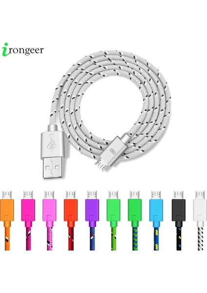 1m/2m/3m Naylon Örgülü Mikro USB Kablosu Veri Senkronizasyonu USB Şarj Aleti Kablosu Samsung Huawei Xiaomi Htc Android Telefon Için USB Mikro Kablolar (Yurt Dışından)