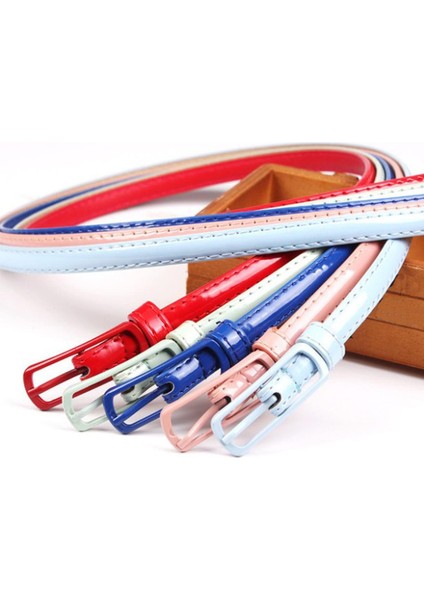 Patent Deri Ince Kemer Pimi Toka Kemer Elbise Etekler Elbise Kemer Kadın Elbise Kemerleri Düz Renk Deri Şeker Renk Kemerler (Yurt Dışından)