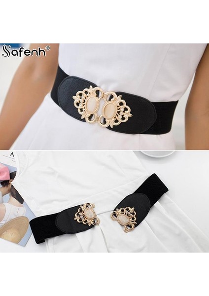 65 cm x 6 cm Kadın Kemer Bayan Retro Elastik Sıkı Elbise Dar Bel Kemerleri Bant Kırmızı Mavi Siyah Beyaz (Yurt Dışından) indirimleri