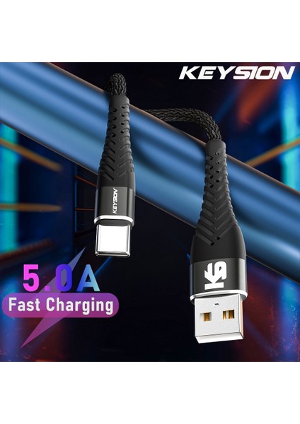 Keysıon 5A USB C Tipi Kablo Tel Samsung Redmi 10 Cep Telefonu Hızlı Şarj USB C Kablosu C Tipi Veri Şarj Cihazı Mikro USB Kablosu (Yurt Dışından)