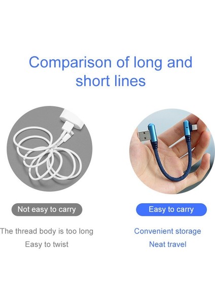 20 cm Kısa Mikro USB Kablosu Tip C Cep Telefonu Kabloları Hızlı Şarj Sync Veri Kablosu iPhone Samsung Huawei Için USB Adaptör Kablosu (Yurt Dışından)