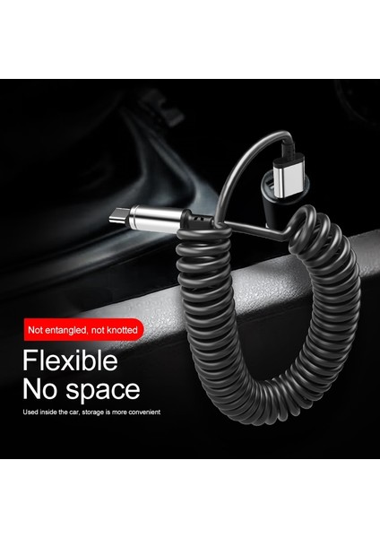 3A Manyetik Yaylı Kablo Mikro USB Tip C 8 Pin Hızlı Şarj Kablosu iPhone x Samsung S9 S10 Huawei P30 Lite Geri Çekilebilir Kablo (Yurt Dışından)