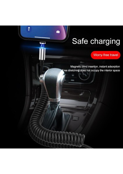 3A Manyetik Yaylı Kablo Mikro USB Tip C 8 Pin Hızlı Şarj Kablosu iPhone x Samsung S9 S10 Huawei P30 Lite Geri Çekilebilir Kablo (Yurt Dışından)