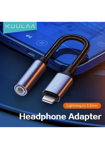 Kuulaa Adaptörü iPhone Için 3.5mm Kulaklık Adaptörü iPhone 12 11 Pro Max x Xr Aux Kablosu 3.5mm Jak Kablosu Ios Adaptörü (Yurt Dışından)