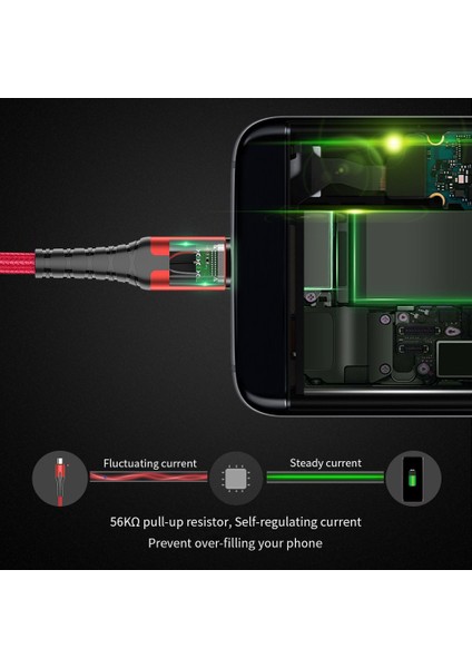 Essager LED Mikro USB Kablosu Xiaomi Samsung Android Için 3A Hızlı Şarj Veri Kablosu Kablosu Mikro USB Şarj Cihazı Cep Telefonu Kablosu 2m 3m (Yurt Dışından)