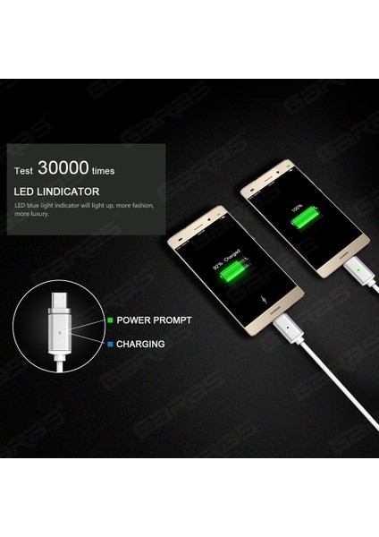 Garas Manyetik Kablo Usb-C Tip-C Hızlı Şarj Adaptörü Mıknatıs Tarih Cep Telefonu Kablosu XIAOMI12 Huawei IPHONE13PRO (Yurt Dışından)