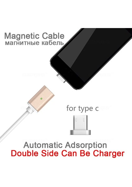 Garas Manyetik Kablo Usb-C Tip-C Hızlı Şarj Adaptörü Mıknatıs Tarih Cep Telefonu Kablosu XIAOMI12 Huawei IPHONE13PRO (Yurt Dışından)