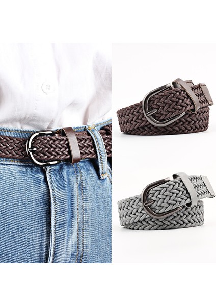 Dt 2021 Yeni Moda Kemer Erkek Kadın Unisex Örme Metal Alaşımlı Pin Toka Rahat Trend Tarzı Kot Pantolon Için Kaliteli Pu Deri Kemer (Yurt Dışından) fiyatları