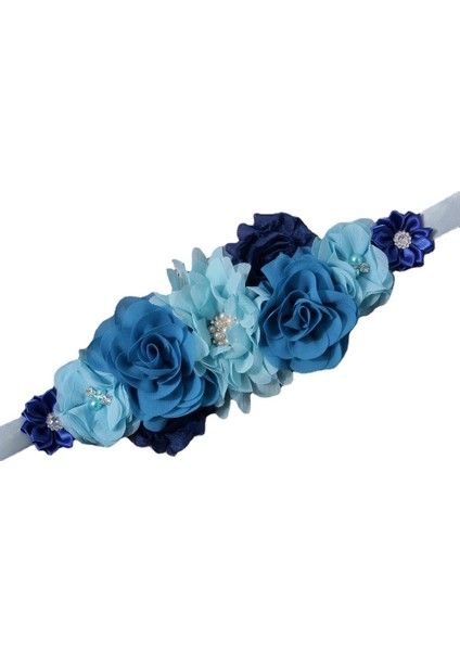 Powmuco Moda Şifon Çiçek Mavi Ayarlanabilir Hamile Kemerleri El Dikişli Taklidi Boncuk Çiçek Kadın Kanat Fotoğraf Sahne (Yurt Dışından) fırsatları