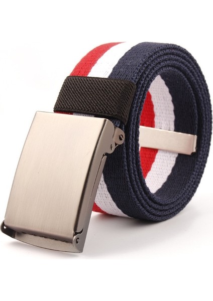 Kemer Kanvas Kadın Kemer Metal Toka Erkek Kot Kemerler Siyah Şeritler En Kaliteli Beyaz Mavi Kırmızı Rusya Bayrağı Kanvas Çizgili (Yurt Dışından) fiyatları